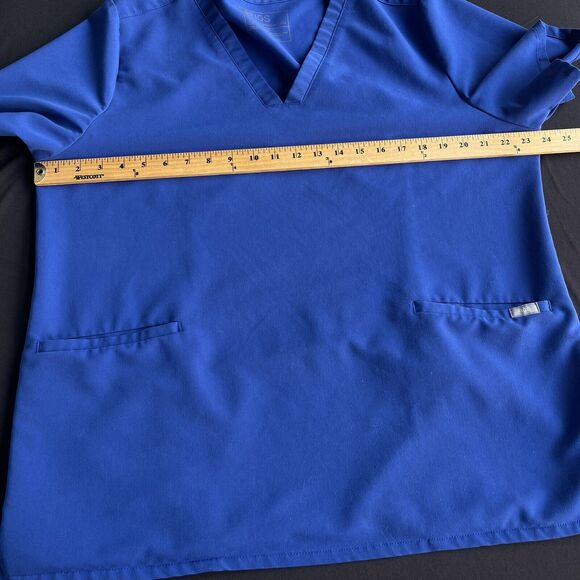 Figs Scrub Top Women Plus Size XXL 2X Blue Casma 3 Pocket Medical Nursing FW1100 - Picture 7 of 10